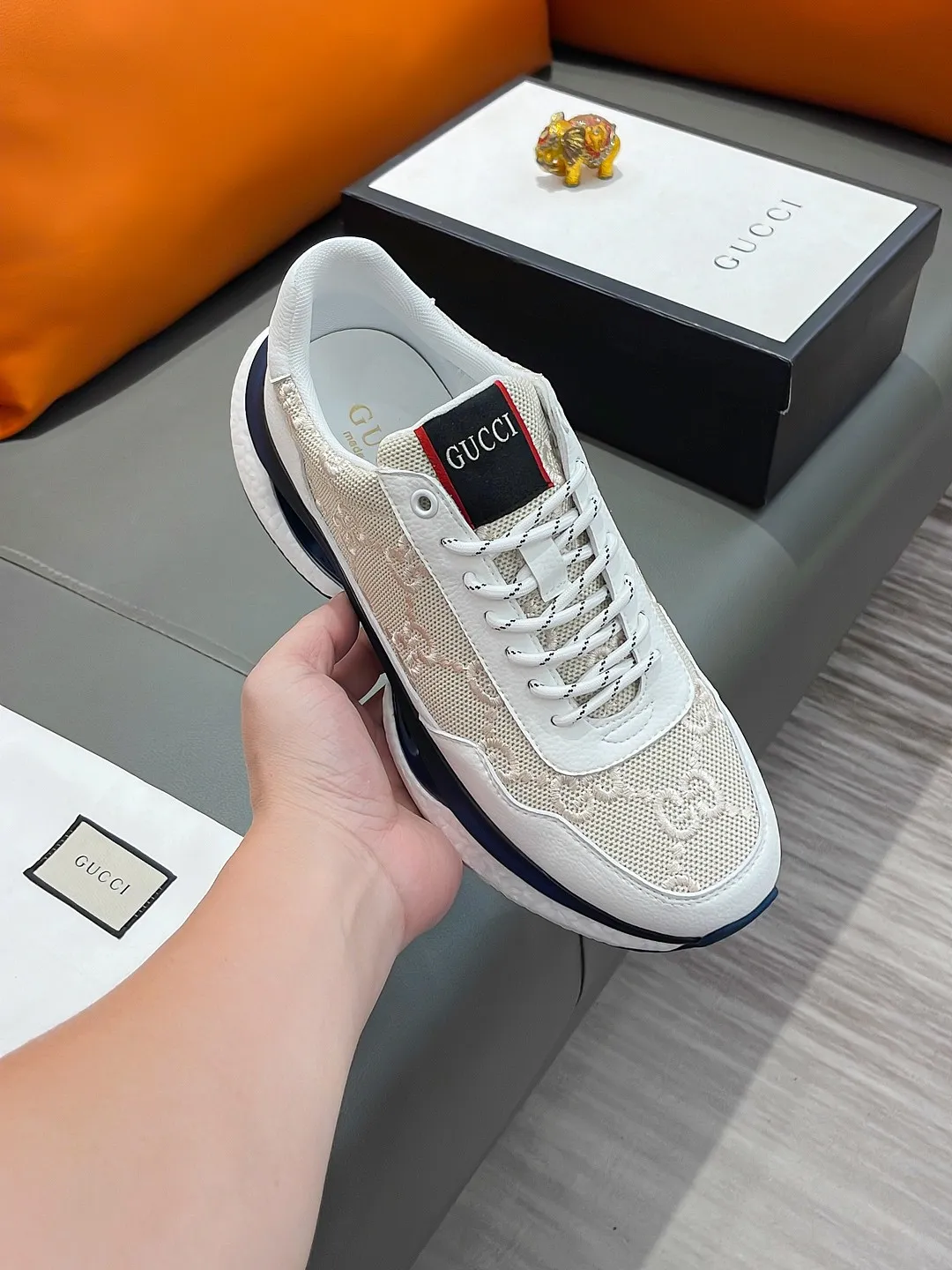 Men's shoes GUCCI "Gucci" P440 Regular size: 38-44 (casual shoes) Product materials: Selected cowhide upper, soft sheepskin lining; original outsole.
